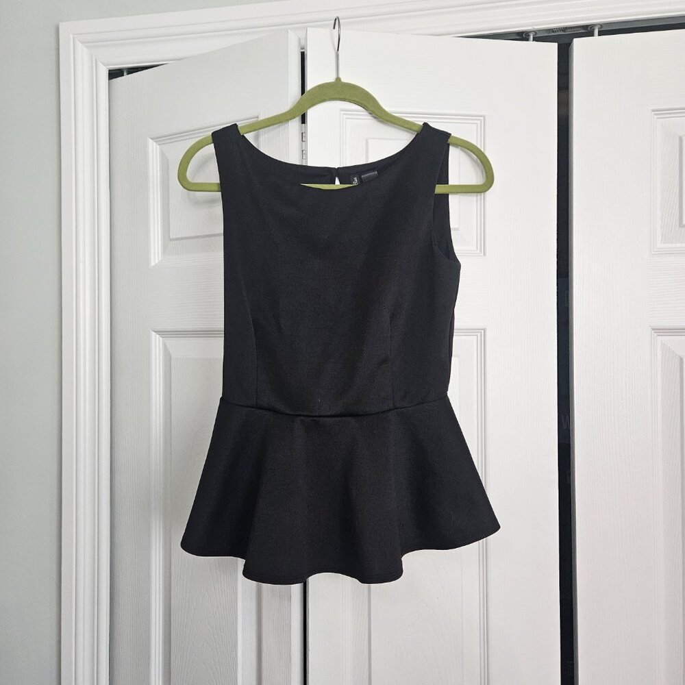 BISOU BISOU Peplum Top in Black Size S